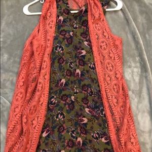 Floral dress from Macy’s with cover-up!